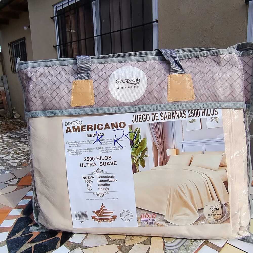 Juego de Sábanas 2500 hilos Goldsun Full Beige claro Tecnología Electrodomésticos y mucho más