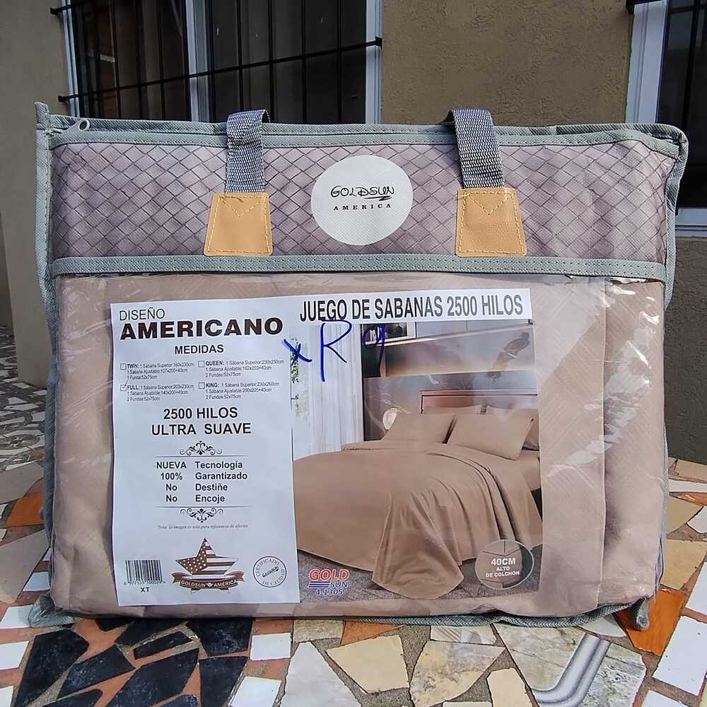 Juego de Sábanas 2500 hilos Goldsun Full Beige oscuro Tecnología Electrodomésticos y mucho más