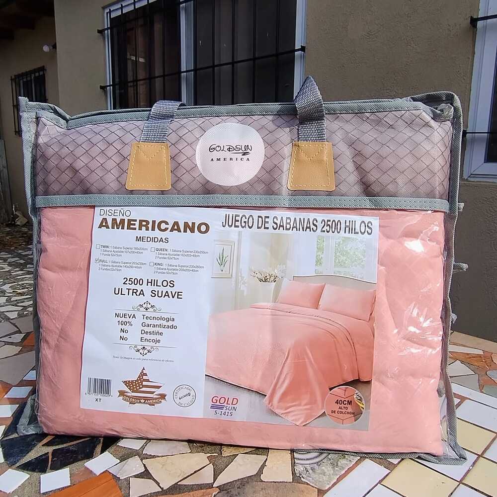 Juego de Sábanas 2500 hilos Goldsun Full Rosa Tecnología Electrodomésticos y mucho más