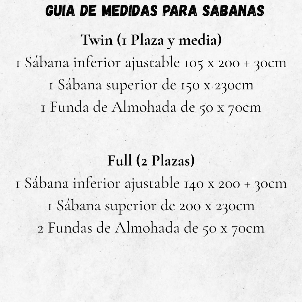 Guia de medida para sabanas