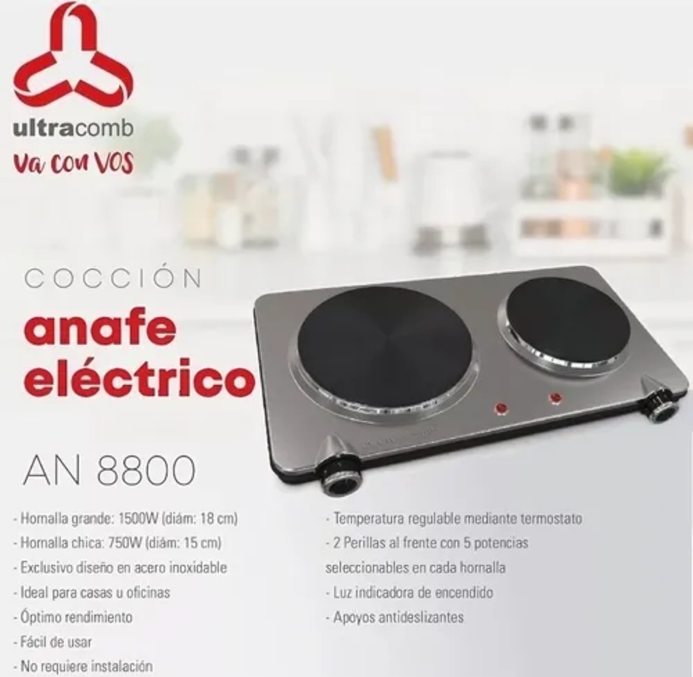 Anafe eléctrico Ultracomb de acero inoxidable - AN8800